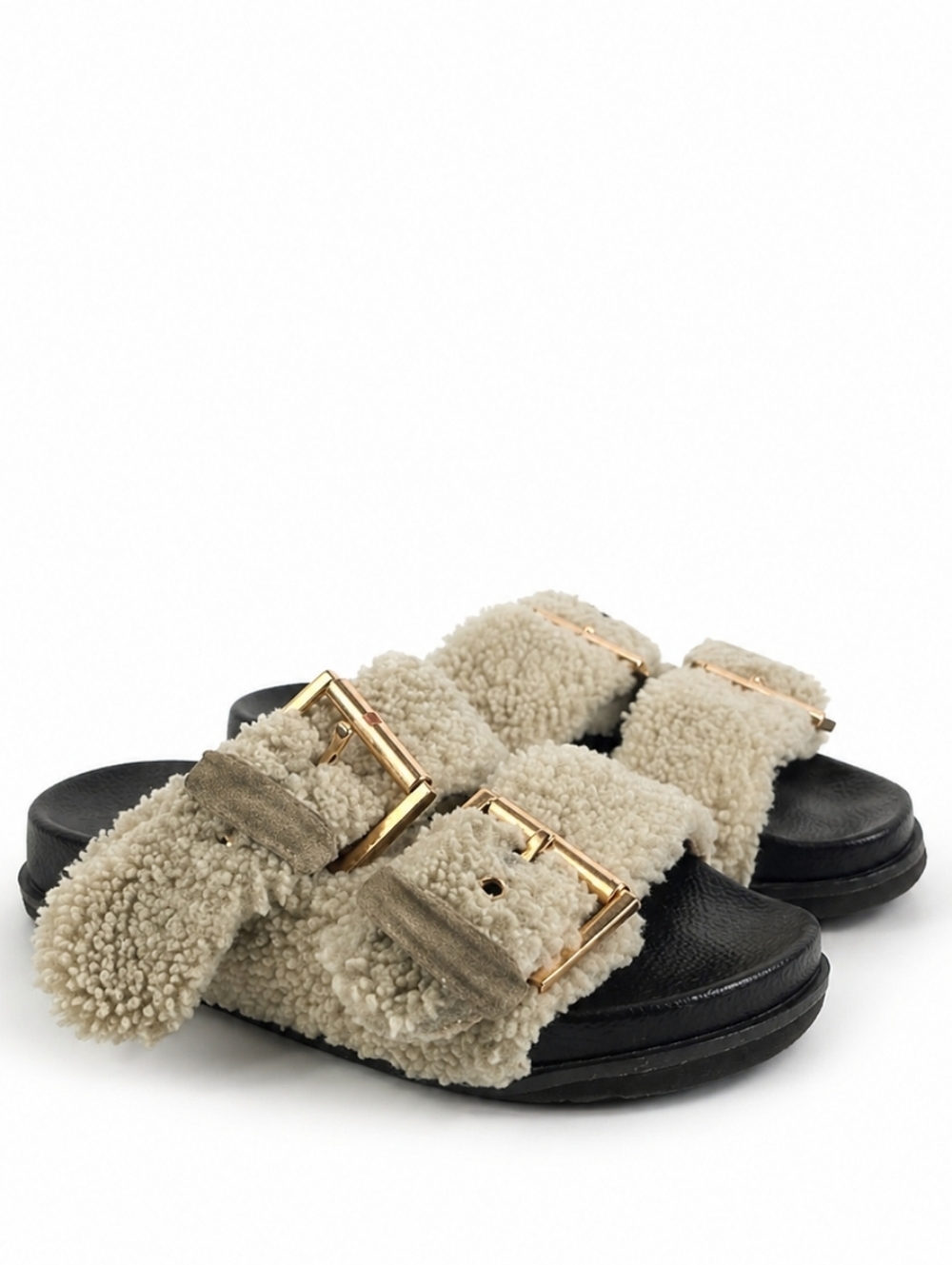 All Saints Sian Shearling Women's Sandals Size 7